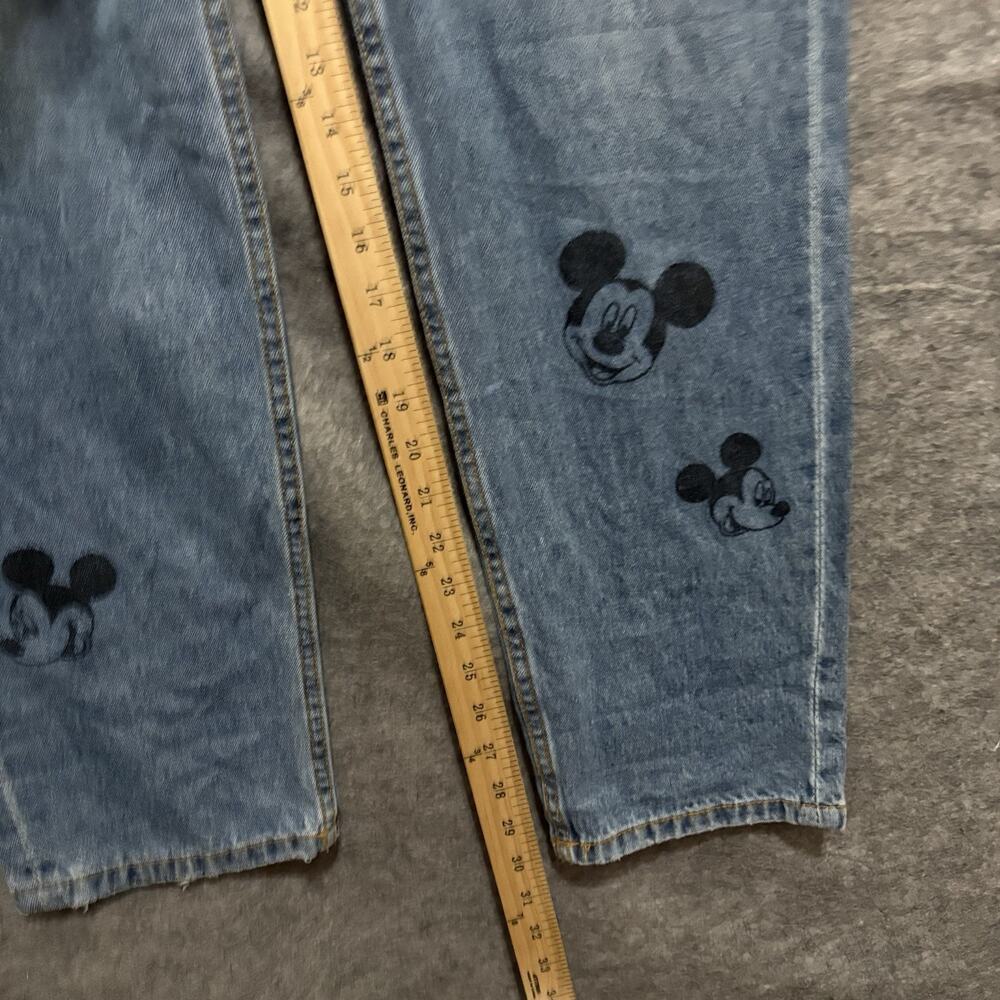 Divided Women's Blue Denim Jeans with Black Mickey Mouse Prints - Picture 6 of 8